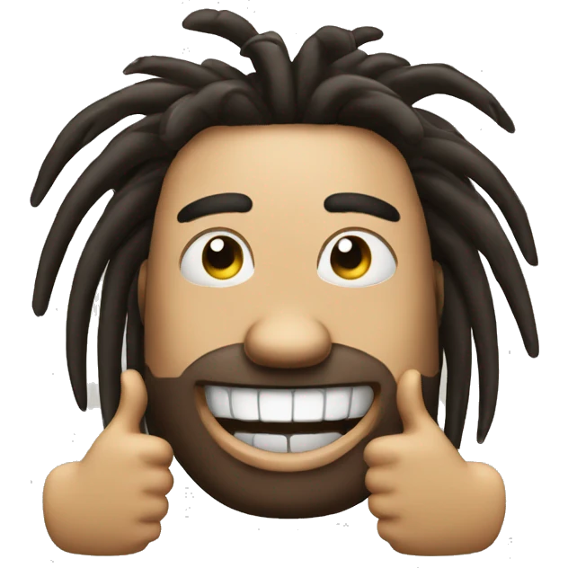 very nonchalant dreadhead with grills giving thumbs up emoji