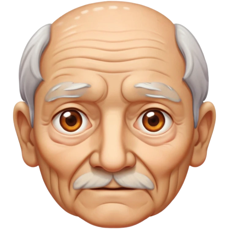 elderly grandfather with brown eyes emoji