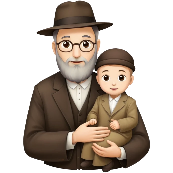 Israeli rabbi with small child emoji