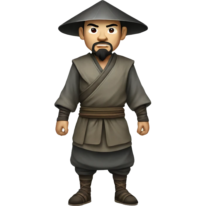 Chinese ancient bandit looking angry full body emoji
