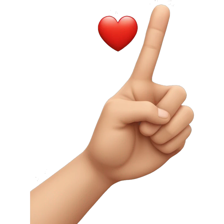 Una mano con los dedos índice, corazón y anular alzados. El meñique doblado debajo del pulgar emoji