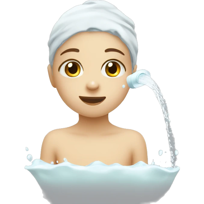 child washing face emoji