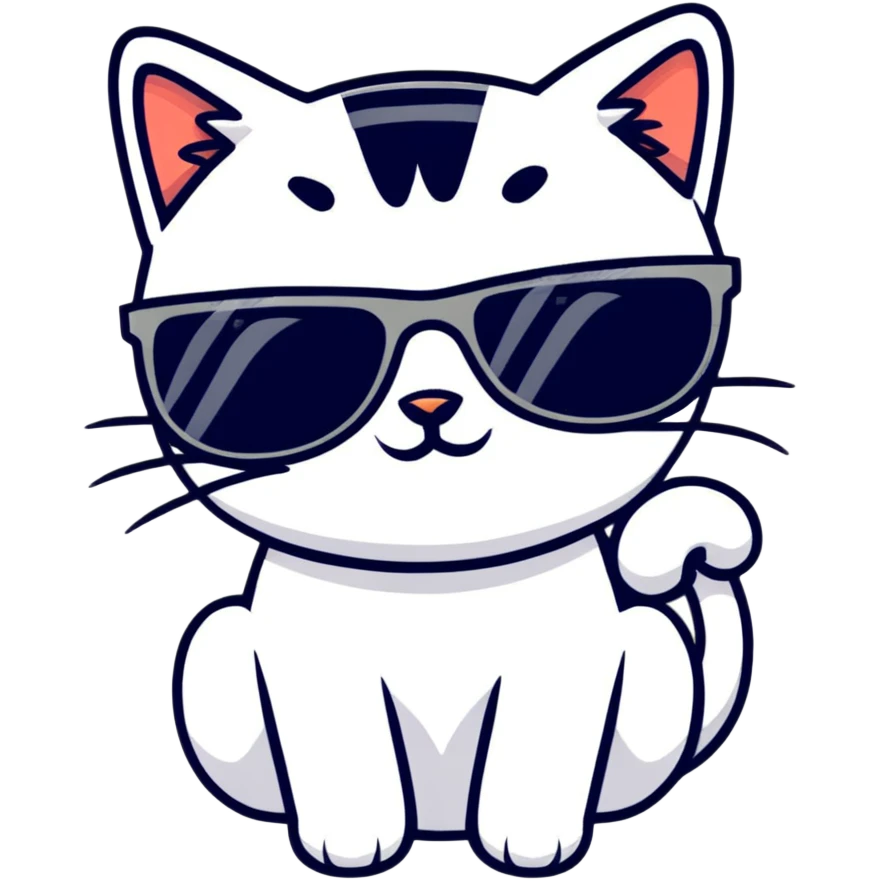 Cat with sunglasses emoji