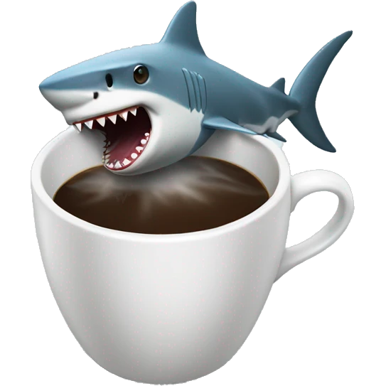 shark drinking coffee emoji
