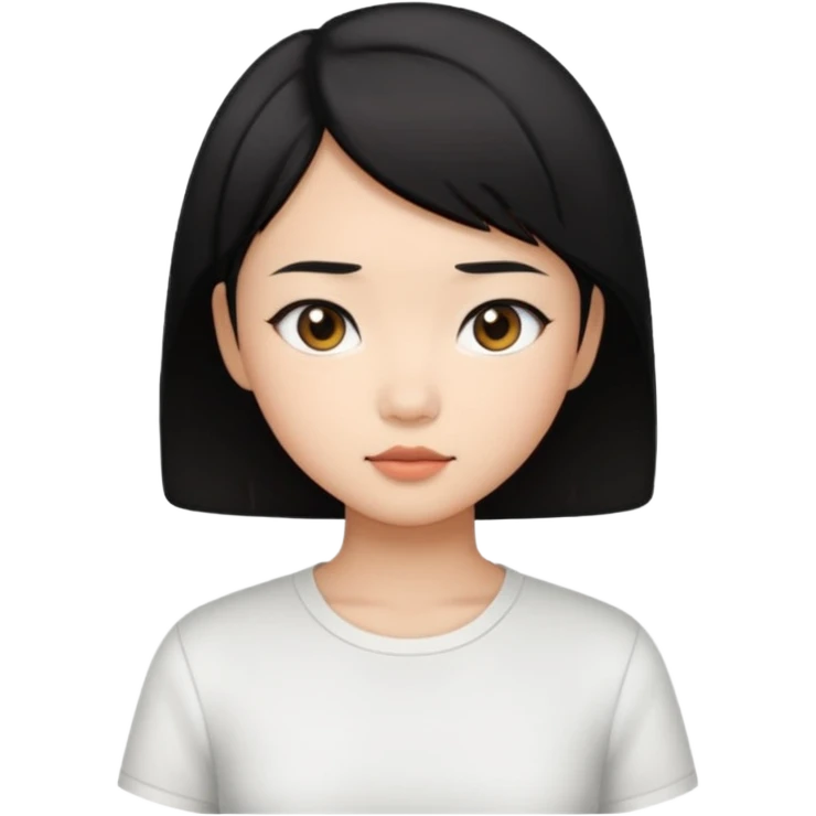 Asian pretty girl with black color short hair emoji