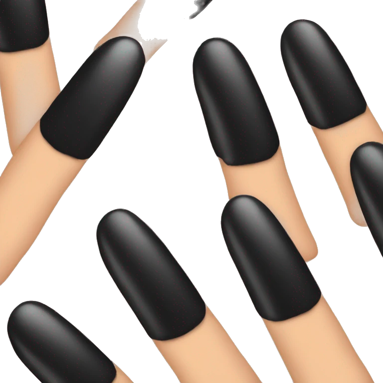 fingers with black manicure  emoji