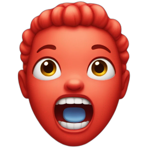 Screaming red baby emoji