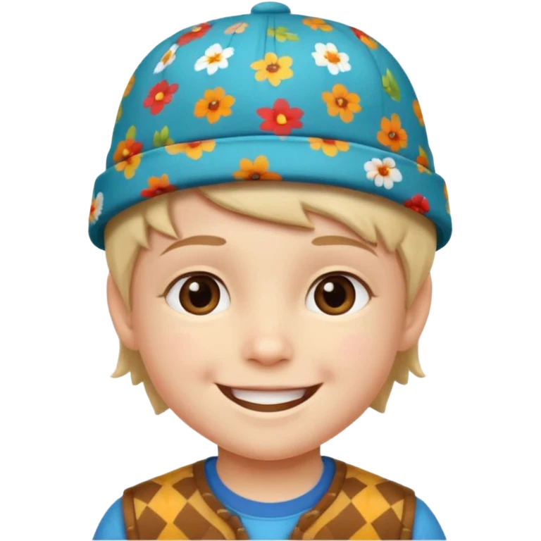 print hat with kid emoji