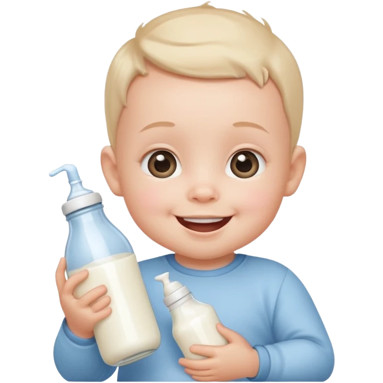 baby cute Milk bottle with cartoon face emoji