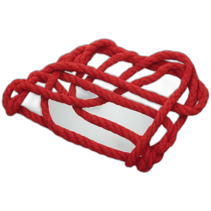 person wearing red ropes on bed emoji