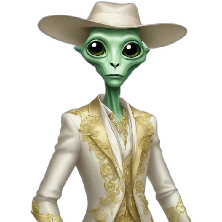 Fancy alien with luxury clothes emoji