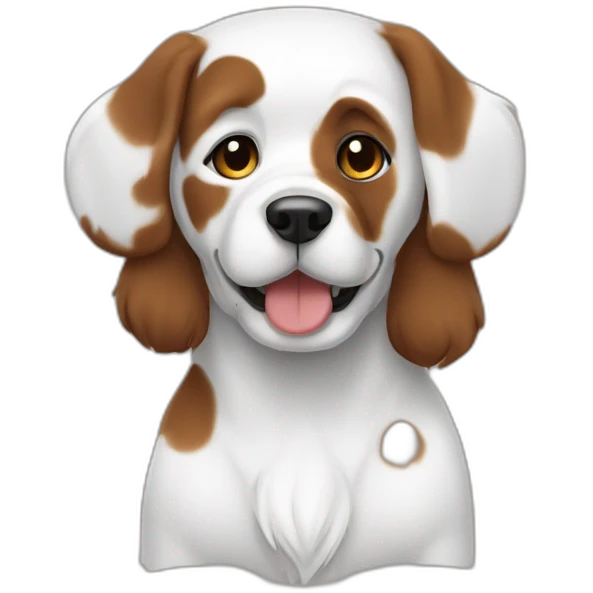 Cachorro branco com manchas marrom emoji