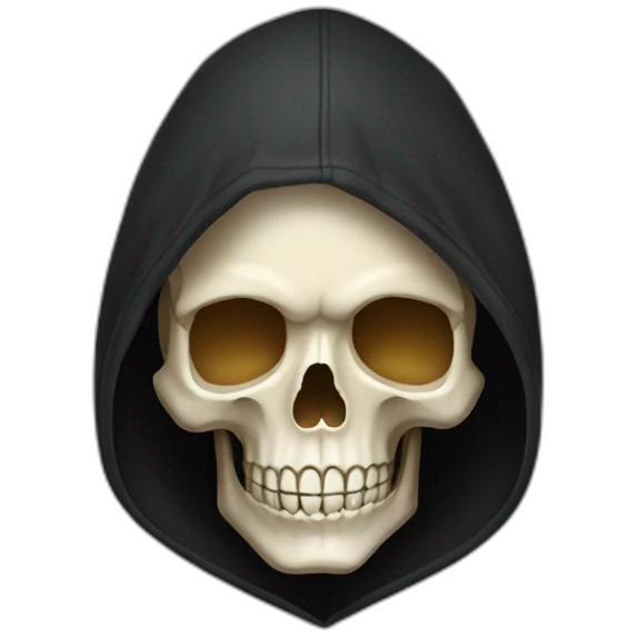 skull in a black hoodie emoji