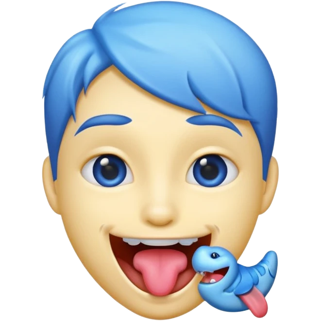 this emoji 😛 with a blue tongue  emoji