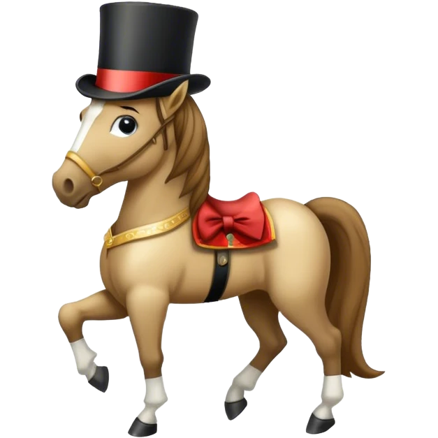 horse wearing top hat emoji