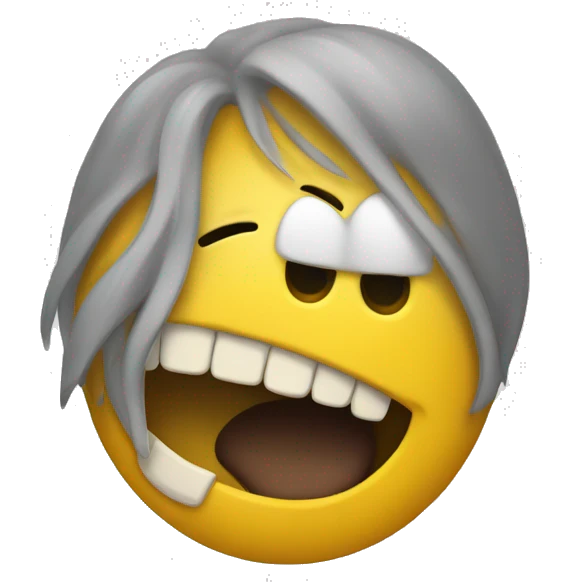 Smily emoji with yellow bone in its mouth emoji