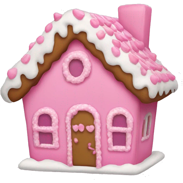 Pink accent gingerbread house emoji