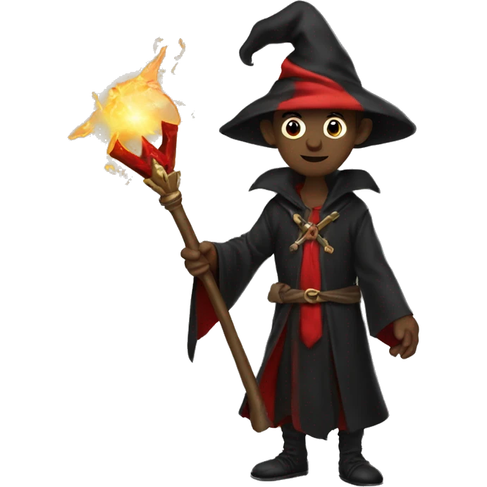 Sorcerer with red and black scepter emoji