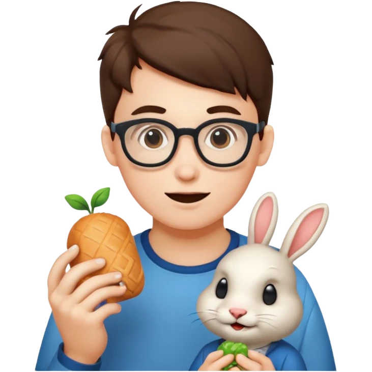 nerd face emoji eats coderabbit logo emoji