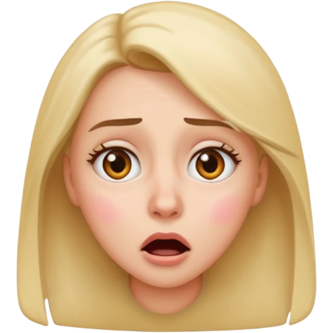 Emoji of a surprised woman with a tear dripping from one side of her eye emoji