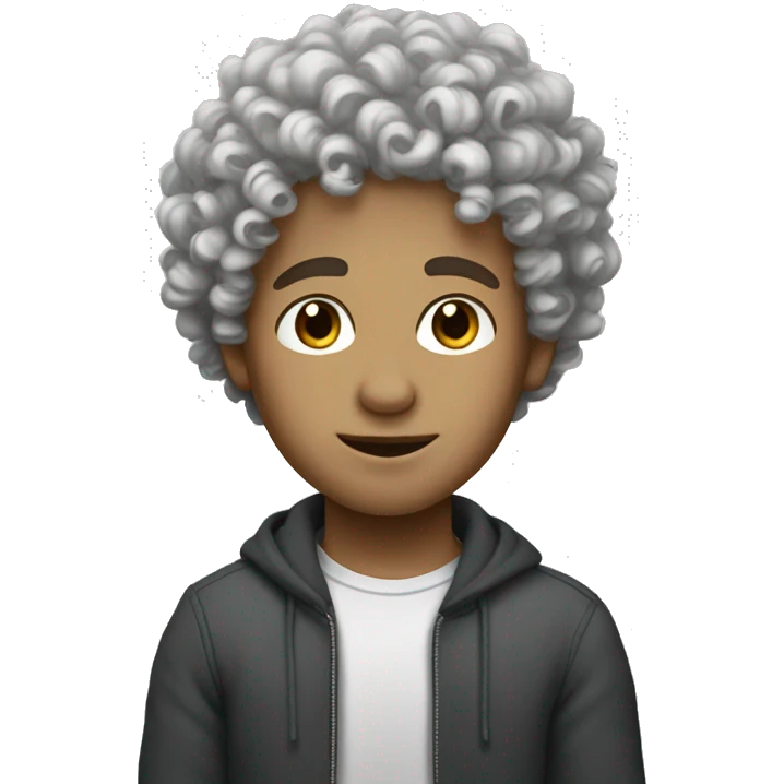 Curly head boy tall white skin  emoji