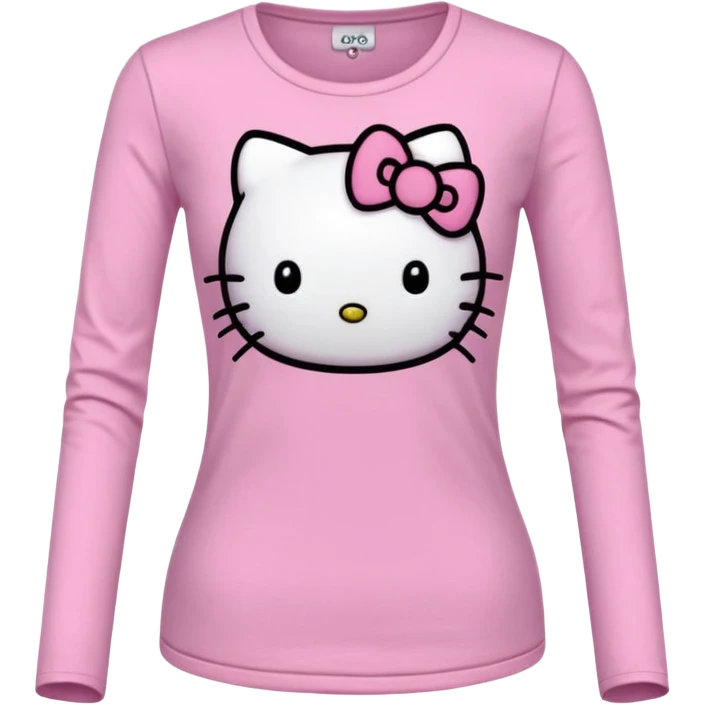 Realistic ultra Detailed , fitted, Hello kitty long sleeve shirt emoji