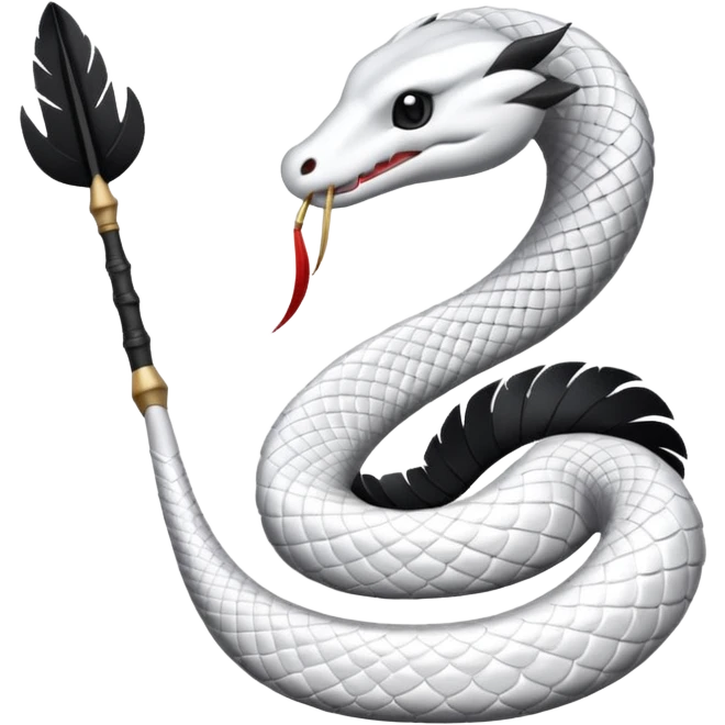 White snake and black arrow  emoji