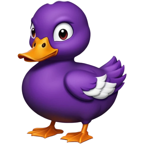 purple duck with steam coming from head, angry emoji
