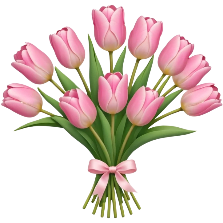 light pink tulip bouquet  emoji