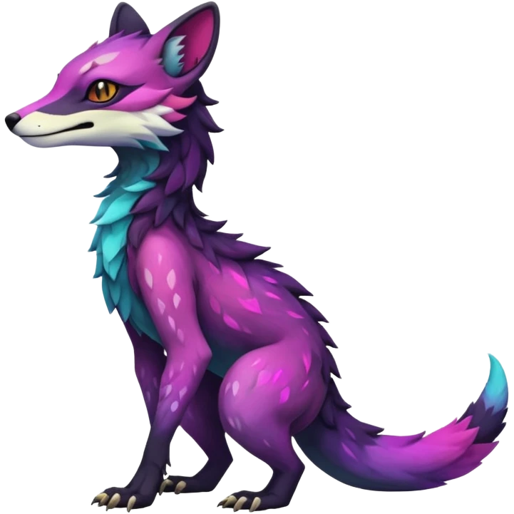 Epic Edgy Cute Colorful Vibrant Dark Nebula Modern Vernid-Sergal-Genet-creature-animal, full body emoji