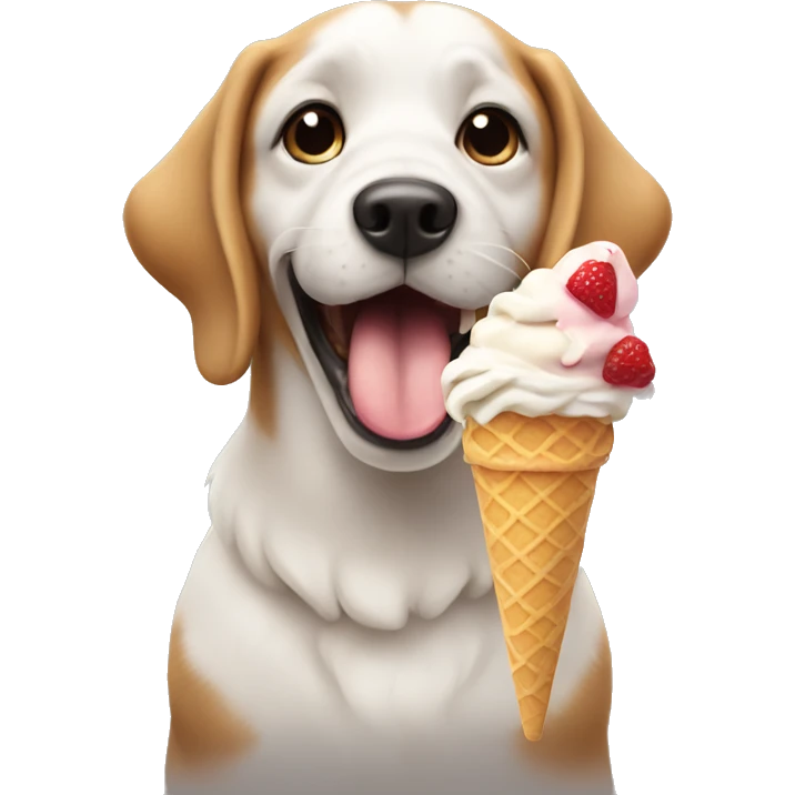 Dog eating ice cream  emoji
