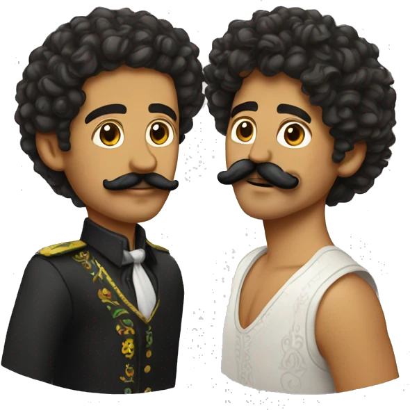 mexican with lil mustacheand curly hair and  emoji
