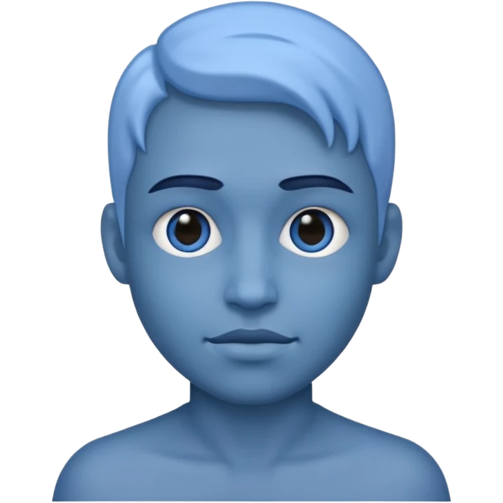 A blue human emoji
