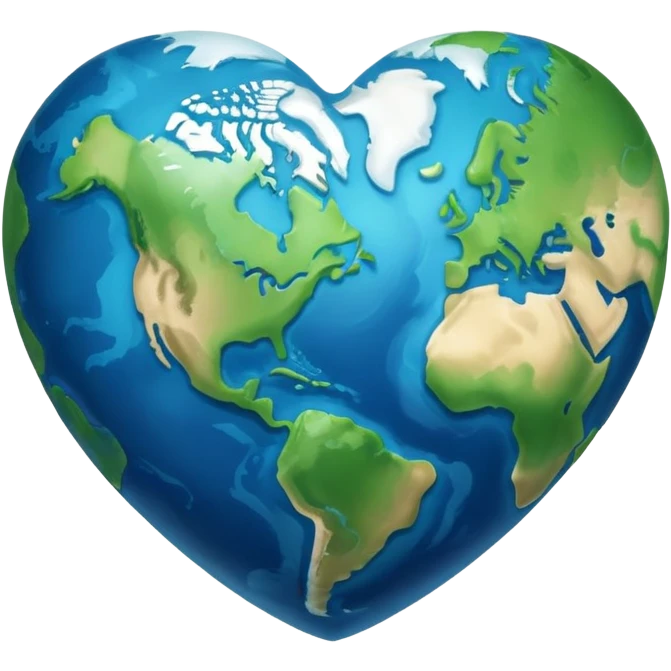 heart shape earth planet emoji