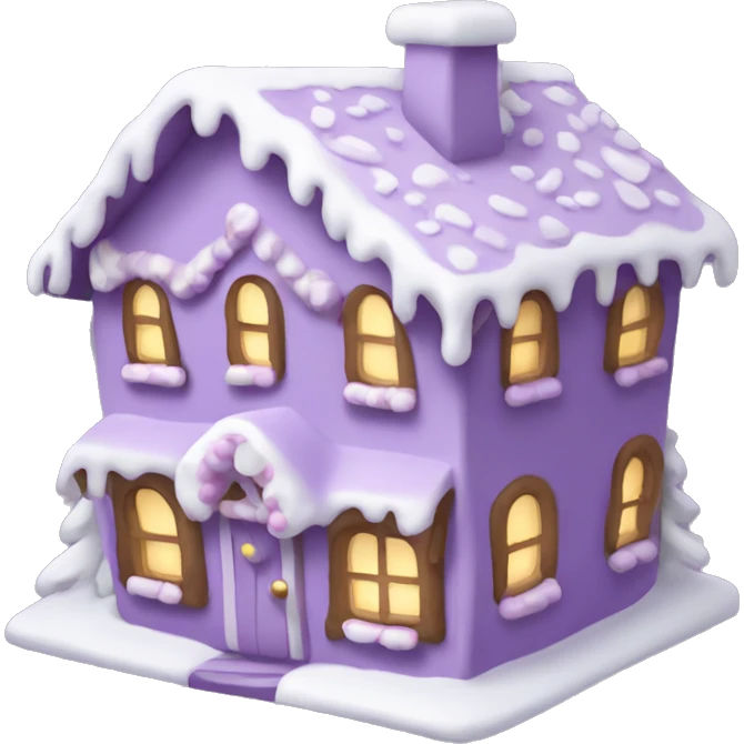 Cosy light purple gingerbread house  emoji