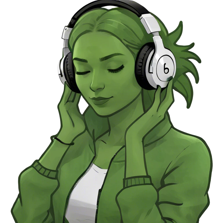Woman listening some music emoji