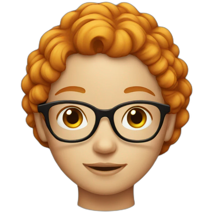 Ginger girl with glasses emoji