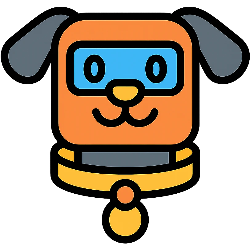 colored robot dog collar icon emoji