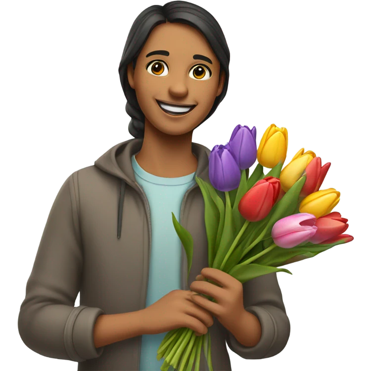 Person giving tulips  emoji