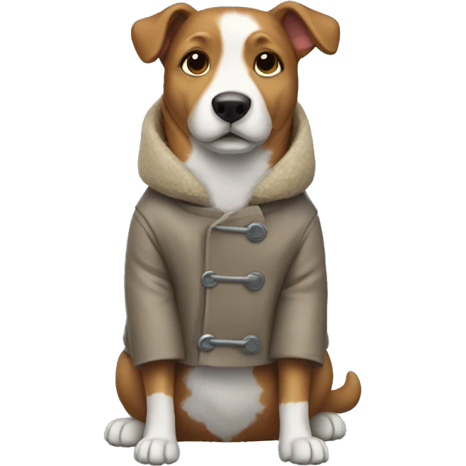 Dog wearing a coat emoji