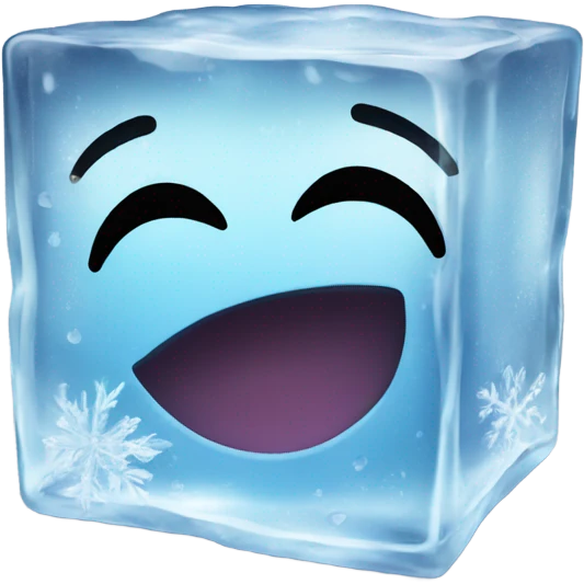 emoji smiley face frozen in an ice cube emoji