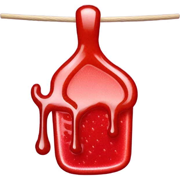 Coat hanger dipped in strawberry jam emoji