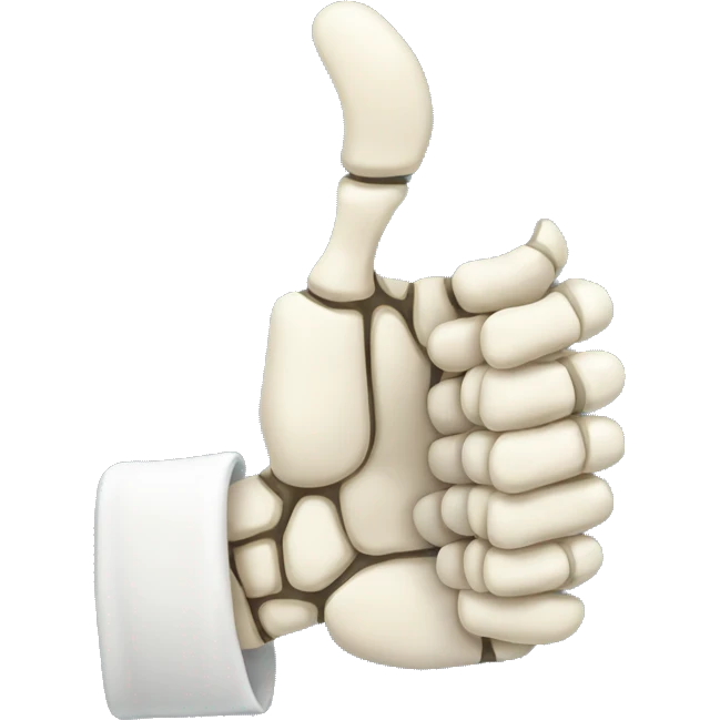 Thumb up skeleton hand emoji