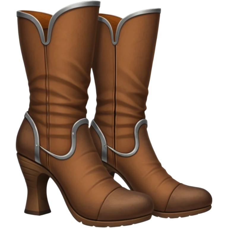 medievil boots, simpleand plain fantasy adveture boots, female, no laces, high heels emoji