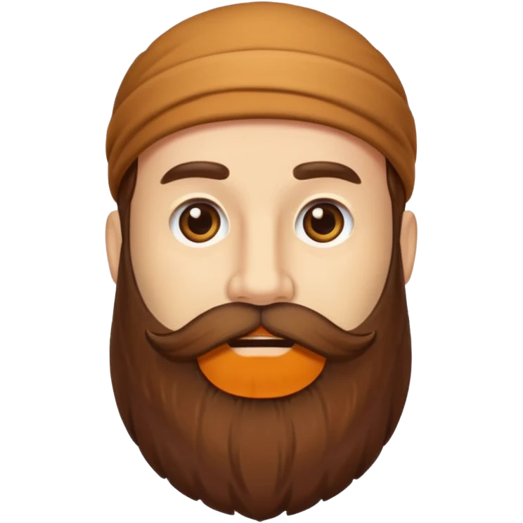 Long brown beard emoji. Only beard. emoji