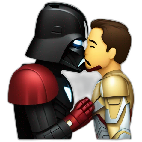 iron man kissing dark vador emoji