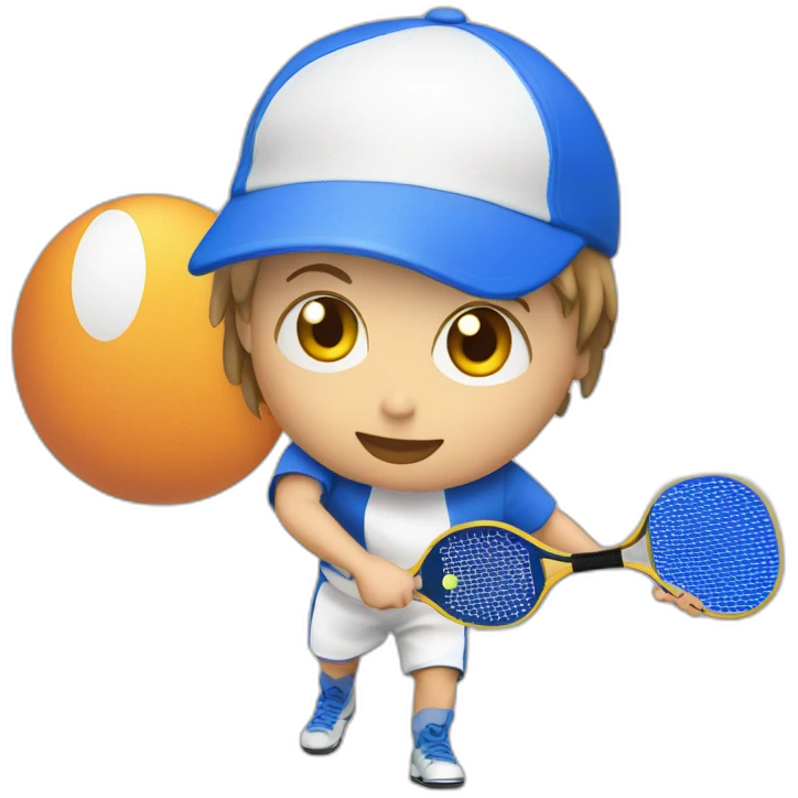 Rasuette de ping pong bleu emoji