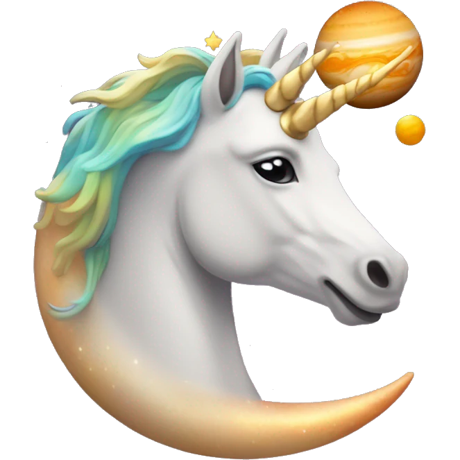 Une licorne qui devient humaine sur Jupiter  emoji