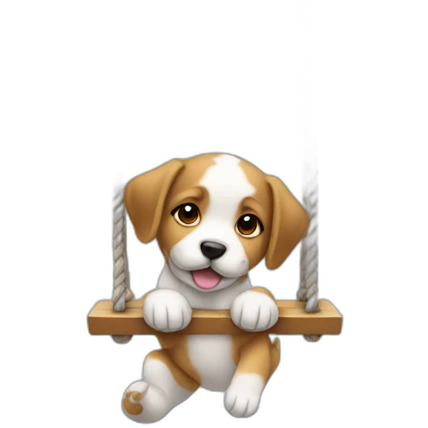 Puppy on a swing emoji