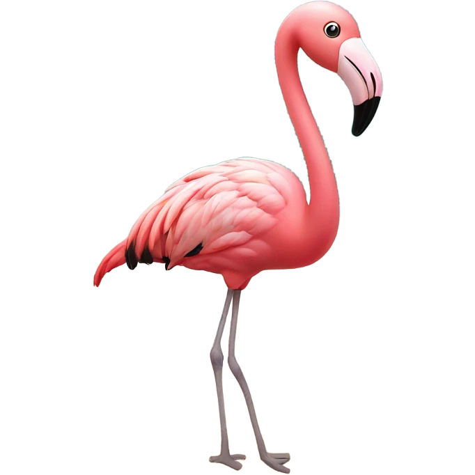 Flamingo on beach emoji